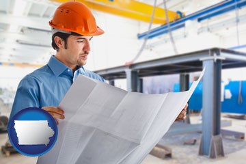 a construction engineer - with Iowa icon